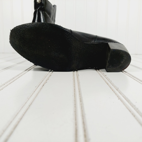 Anne Klein Bristle Black Leather Zip Up Block Heel Ankle Boots F995 - Picture 10 of 12